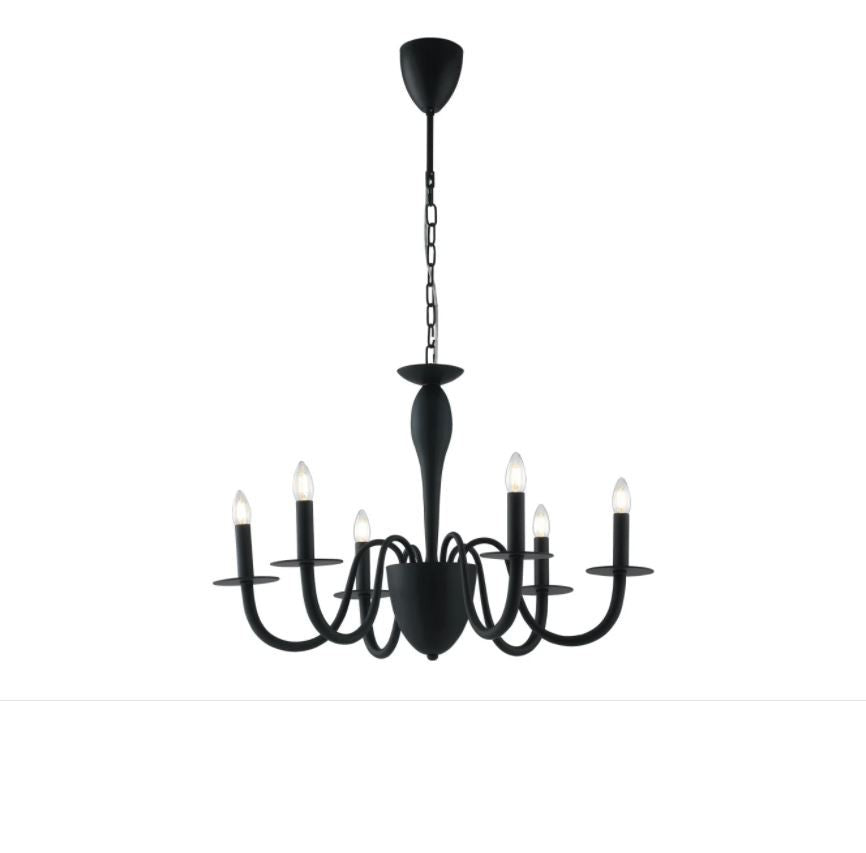 Sospensione 6 luci in metallo nero o bianco-oro 6XE14 non incl. ARMSTRONG Sospensione 6 luci in metallo nero o bianco-oro 6XE14 non incl. ARMSTRONG